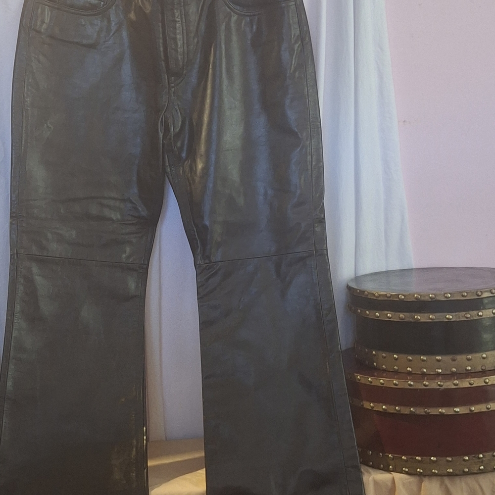 Express Vintage Black Leather Pants